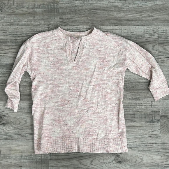 Loft Pale Pink Light Weight Sweater w/3/4 Length arm Sz XSP - Picture 1 of 7
